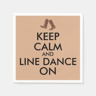 Line Dansende Gift Keep Calm Dancer Cowboy Boots Servetten