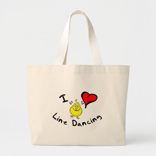 Line Dansende Gift Objecten - I Heart Line Dancing Grote Tote Bag (Voorkant)