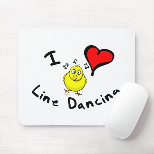 Line Dansende Gift Objecten - I Heart Line Dancing Muismat (Met muis)