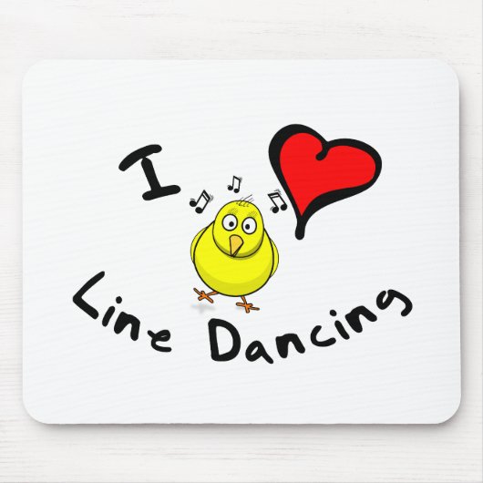 Line Dansende Gift Objecten - I Heart Line Dancing Muismat (Voorkant)