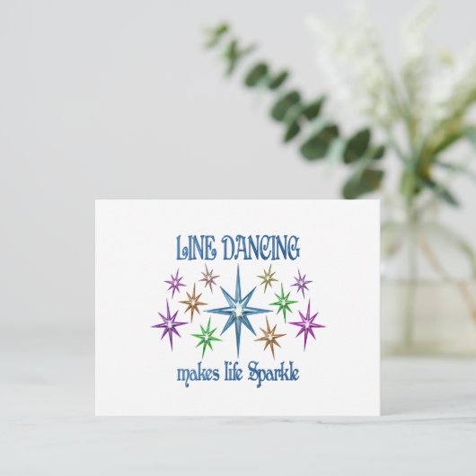 Line Dansende Sparkles Briefkaart (Staand voorkant)
