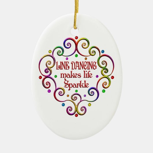 Line Dansende Sparkles Keramisch Ornament (Voorkant)