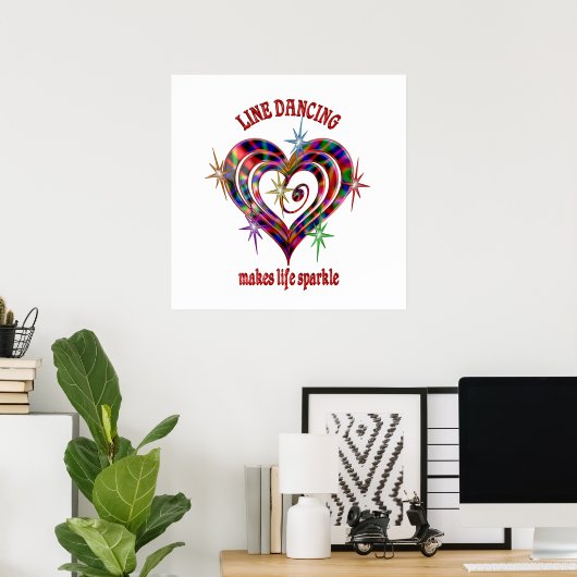 Line Dansende Sparkles Poster (Thuiskantoor)