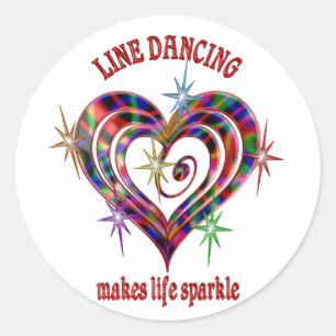 Line Dansende Sparkles Ronde Sticker