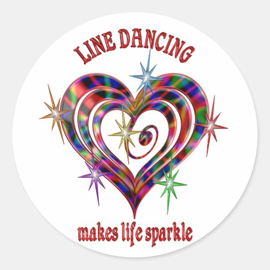 Line Dansende Sparkles Ronde Sticker (Voorkant)