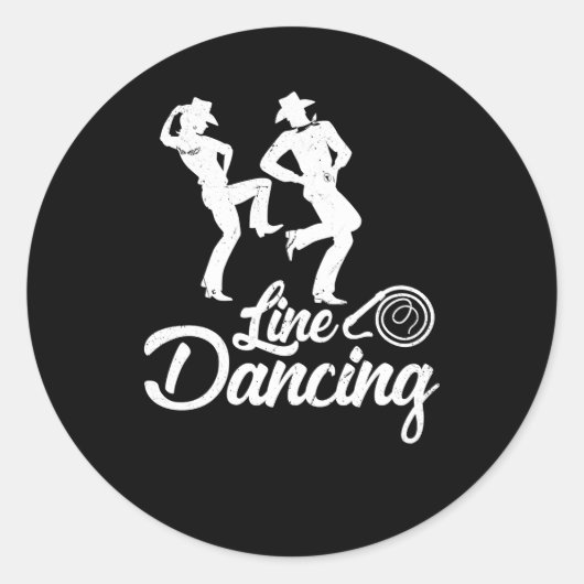 Line Dansline Dans soort dans elke cowboy Ronde Sticker (Voorkant)