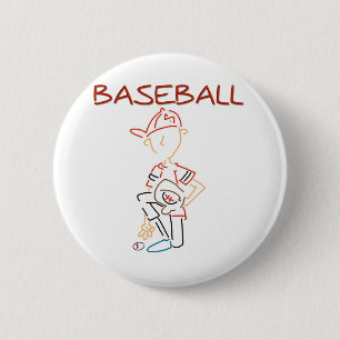 Line Drawing Baseball Ronde Button 5,7 Cm