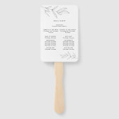 Line Drawing Foliage Ceremony Program Hand Fan Handwaaier (Achterkant)
