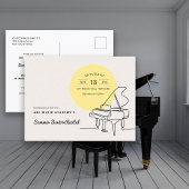 Line Drawing Grand Piano Recital Save the Date Briefkaart