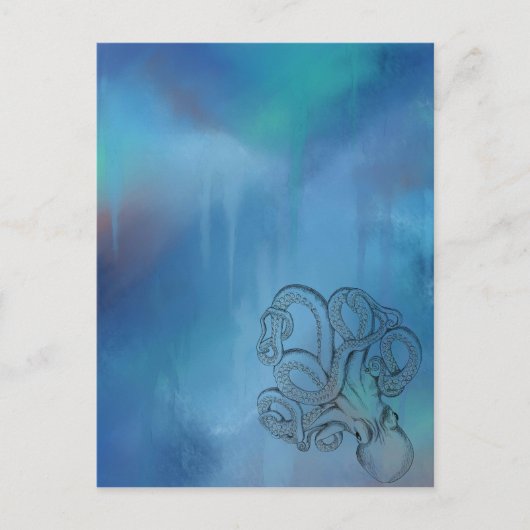 Line Drawing Realism Octopus Briefkaart (Voorkant)