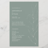 Line Drawing Sage Foliage Ceremony Program (Voorkant)