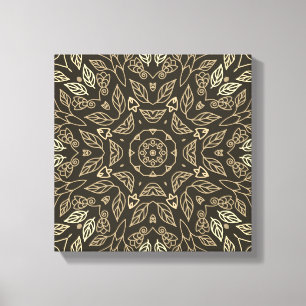 Line Drawing Sepia Tan Abstract Calm Home Wall Art Canvas Afdruk