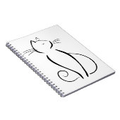 Line Drawn Black Cat Notitieboek (Rechterzijde)
