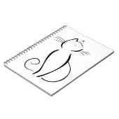 Line Drawn Black Cat Notitieboek (Linkerzijde)