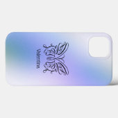Line Drawn Blue Paars Butterly Holographic Case-Mate iPhone Case (Achterkant (horizontaal))