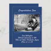 Line Frame Son's Photo Graduation Faire-part (Devant / Derrière)