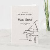 Line Grand Piano Music Overweging Programma Uitnod (Voorkant)