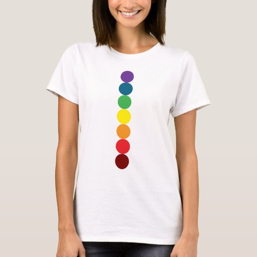 line of rainbow circle chakra t-shirt (Voorkant)