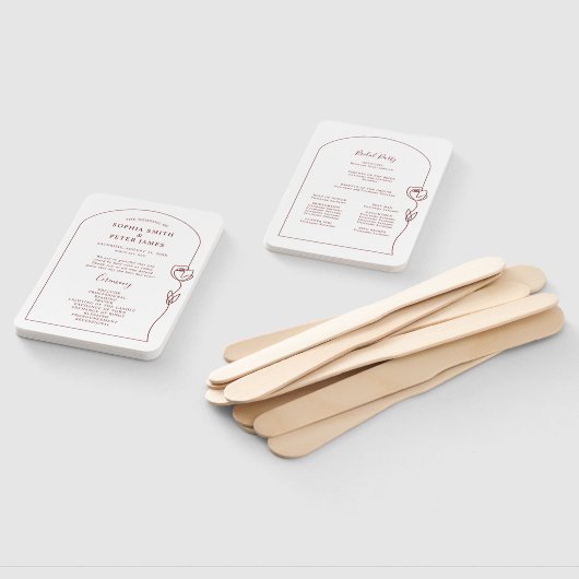 Line Roos Ceremony Program Hand Fan Handwaaier (Niet-gemonteerd)