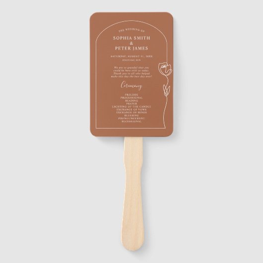 Line Roos Ceremony Program Hand Fan Handwaaier (Voorkant)