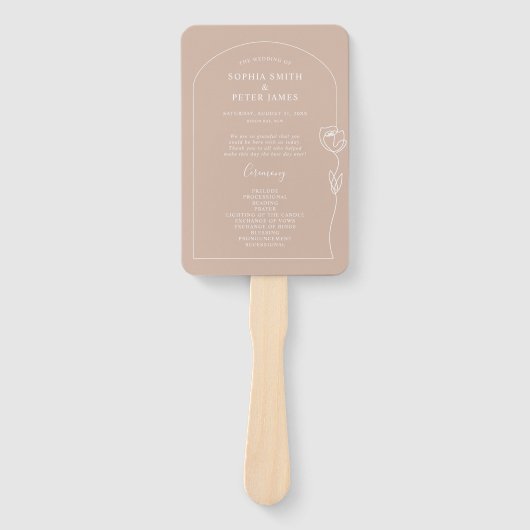 Line Roos Ceremony Program Hand Fan Handwaaier (Voorkant)