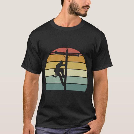 Line Worker Utility Pole Line T-shirt (Voorkant)