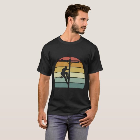 Line Worker Utility Pole Line T-shirt (Voorkant volledig)
