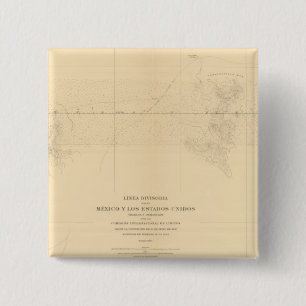 Linea Divisoria Entre Mexico 3 Vierkante Button 5,1 Cm