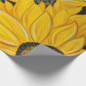 LineA-zonnebloemen Cadeaupapier (Hoek)