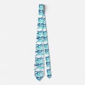 Lineair Abstract Aqua Blue Thema Stropdas (Voorkant)