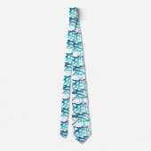 Lineair Abstract Aqua Blue Thema Stropdas (Achterkant)