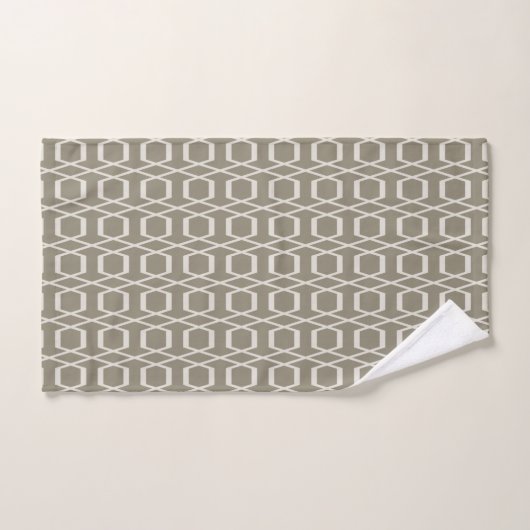  lineair patroon van lineaire geometrie in Taupe Bad Handdoek (Handdoek)