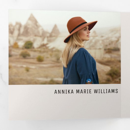 Lineaire Afstuderen Multi Foto tri-Fold aankondigi Drieluik Aankondiging (Binnenzijde eerst)