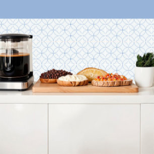 Lineaire cirkels op pastelblauw tegeltje