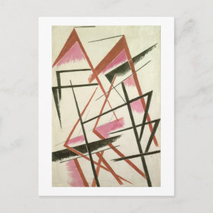Lineaire constructie, c.1921 (gouache on paper) briefkaart