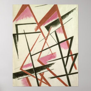 Lineaire constructie, c.1921 (gouache on paper) poster