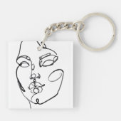Lineaire denkers - Gezicht Sleutelhanger (Achterkant)