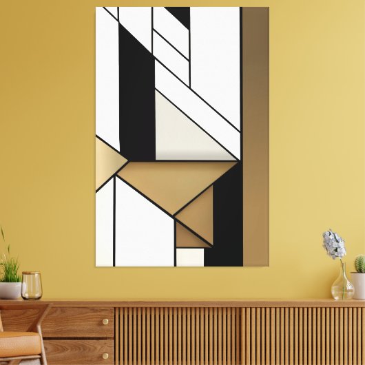 lineaire geometrie canvas afdruk (Insitu (Woonkamer))