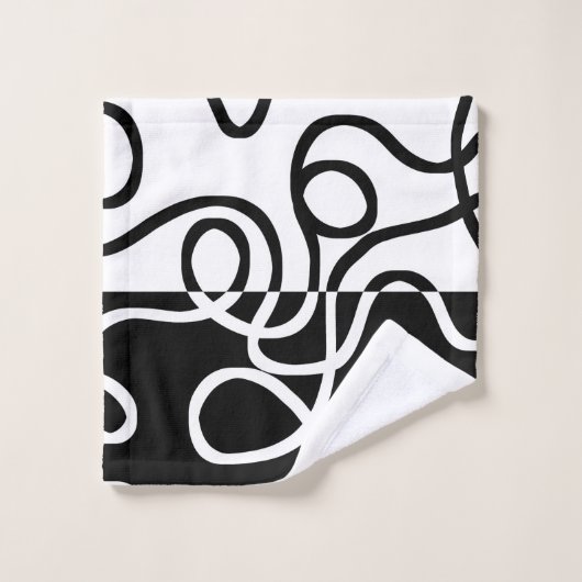 Lineaire Persuasion I: Abstract Zwart & Wit Bad Handdoek (Wasdoekje)