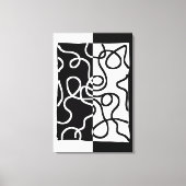 Lineaire Persuasion I: Abstract Zwart & Wit Canvas Afdruk (Voorkant)