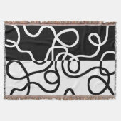 Lineaire Persuasion I: Abstract Zwart & Wit Deken (Voorkant)