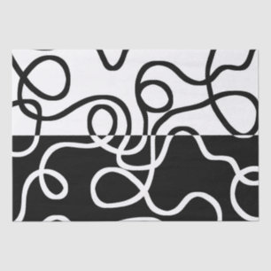 Lineaire Persuasion I: Abstract Zwart & Wit Tissuepapier