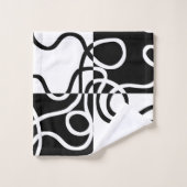 Lineaire Persuasion II: Abstract Zwart & Wit Bad Handdoek (Wasdoekje)