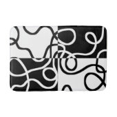 Lineaire Persuasion II: Abstract Zwart & Wit Badmat (Voorkant)