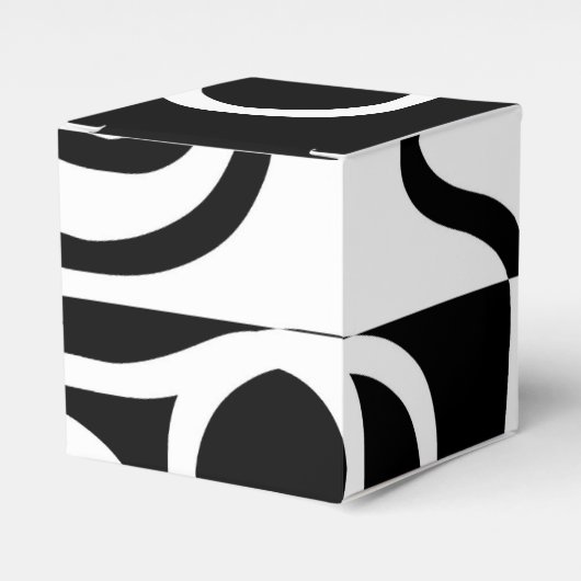 Lineaire Persuasion II: Abstract Zwart & Wit Bedankdoosjes (Voorkant Zijde)