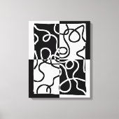 Lineaire Persuasion II: Abstract Zwart & Wit Canvas Afdruk (Voorkant)