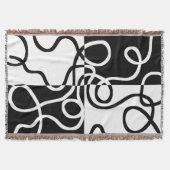 Lineaire Persuasion II: Abstract Zwart & Wit Deken (Voorkant)
