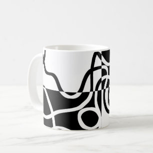 Lineaire Persuasion II: Abstract Zwart & Wit Koffiemok