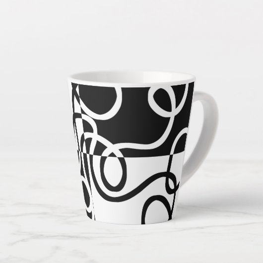 Lineaire Persuasion II: Abstract Zwart & Wit Latte Mok (Rechterhoek)