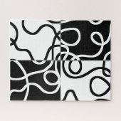 Lineaire Persuasion II: Abstract Zwart & Wit Legpuzzel (Horizontaal)